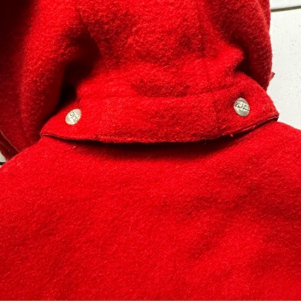 Baby boy infant toddler size 12 months red wool coat with metal clasp Christmas - Picture 4 of 5